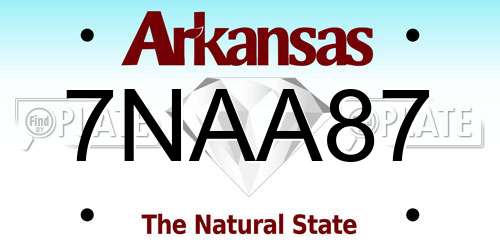 7NAA87 Arkansas License Plate