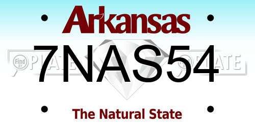 7NAS54 Arkansas License Plate