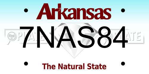7NAS84 Arkansas License Plate