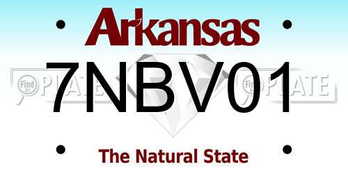 7NBV01 Arkansas License Plate