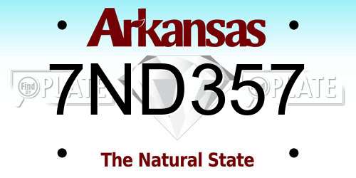 7ND357 Arkansas License Plate