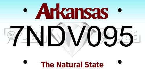 7NDV095 Arkansas License Plate