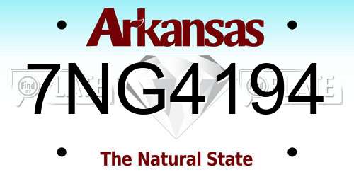 7NG4194 Arkansas License Plate