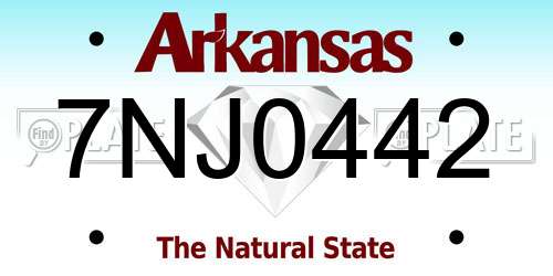 7NJ0442 Arkansas License Plate