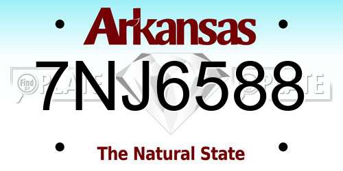 7NJ6588 Arkansas License Plate