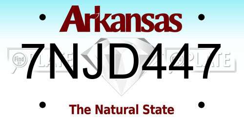 7NJD447 Arkansas License Plate