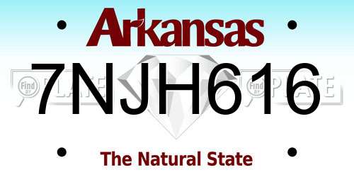 7NJH616 Arkansas License Plate