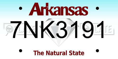 7NK3191 Arkansas License Plate
