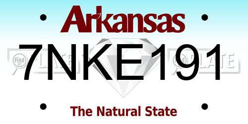 7NKE191 Arkansas License Plate