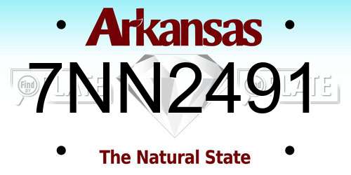 7NN2491 Arkansas License Plate