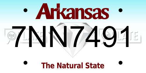 7NN7491 Arkansas License Plate