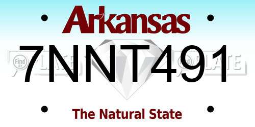7NNT491 Arkansas License Plate