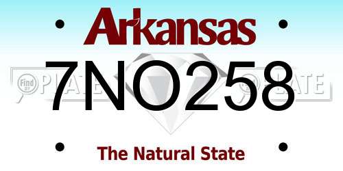 7NO258 Arkansas License Plate