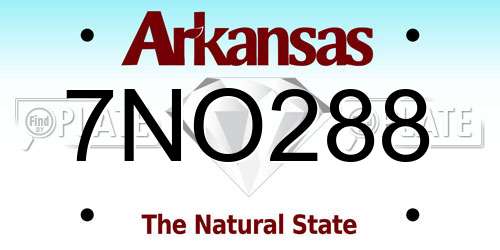 7NO288 Arkansas License Plate