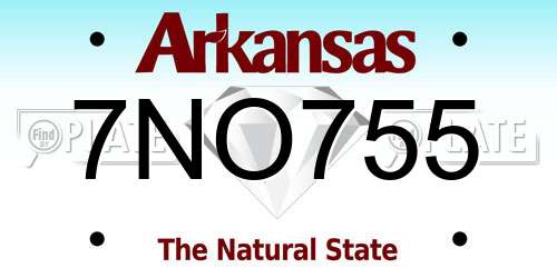 7NO755 Arkansas License Plate