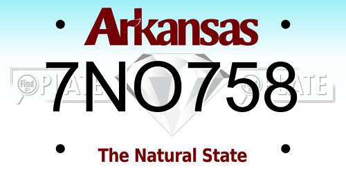 7NO758 Arkansas License Plate