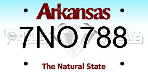 7NO788 Arkansas License Plate