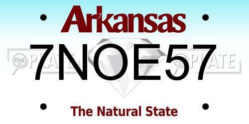 7NOE57 Arkansas License Plate