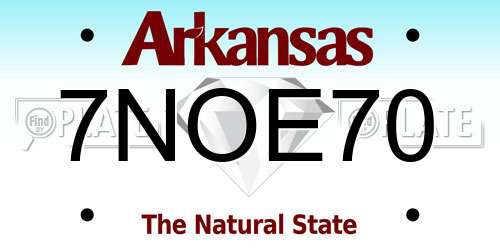 7NOE70 Arkansas License Plate