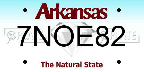 7NOE82 Arkansas License Plate