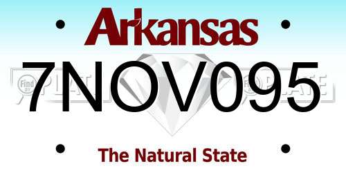 7NOV095 Arkansas License Plate