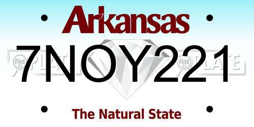 7NOY221 Arkansas License Plate
