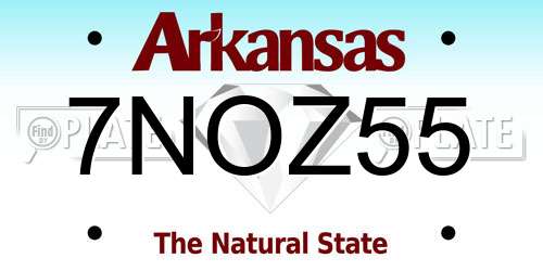 7NOZ55 Arkansas License Plate