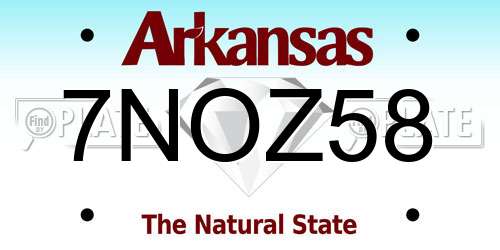 7NOZ58 Arkansas License Plate