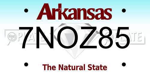7NOZ85 Arkansas License Plate