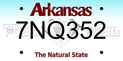 7NQ352 Arkansas License Plate