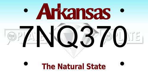 7NQ370 Arkansas License Plate