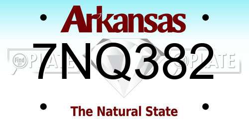 7NQ382 Arkansas License Plate