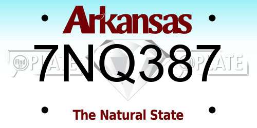 7NQ387 Arkansas License Plate