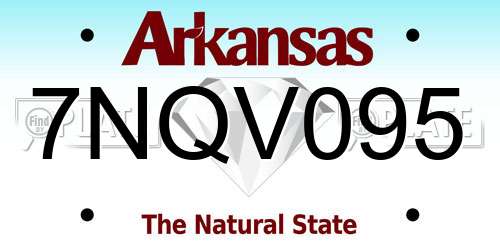 7NQV095 Arkansas License Plate