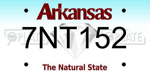 7NT152 Arkansas License Plate