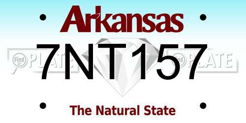 7NT157 Arkansas License Plate