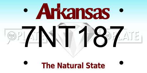 7NT187 Arkansas License Plate