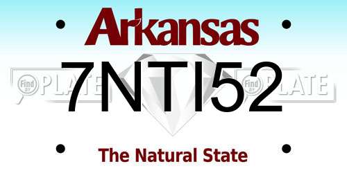 7NTI52 Arkansas License Plate