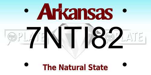 7NTI82 Arkansas License Plate