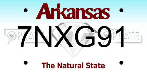 7NXG91 Arkansas License Plate