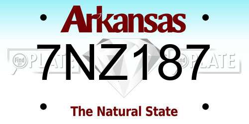 7NZ187 Arkansas License Plate
