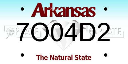 7O04D2 Arkansas License Plate