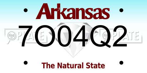 7O04Q2 Arkansas License Plate