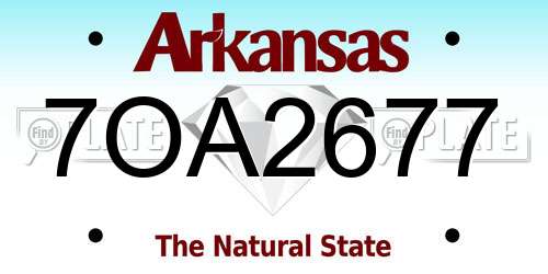7OA2677 Arkansas License Plate