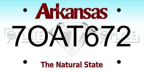 7OAT672 Arkansas License Plate