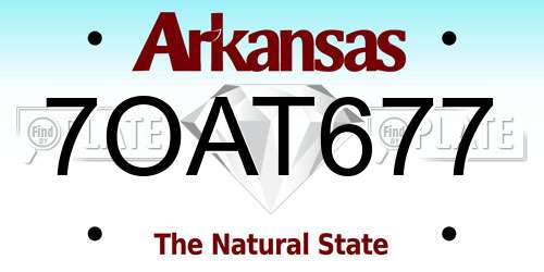 7OAT677 Arkansas License Plate