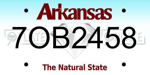 7OB2458 Arkansas License Plate