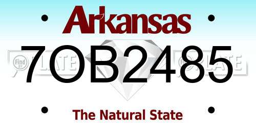 7OB2485 Arkansas License Plate