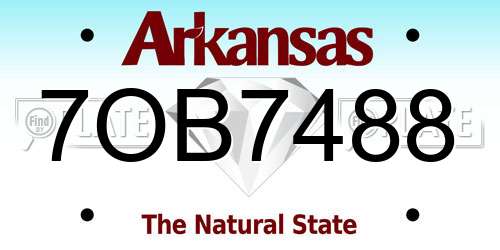 7OB7488 Arkansas License Plate