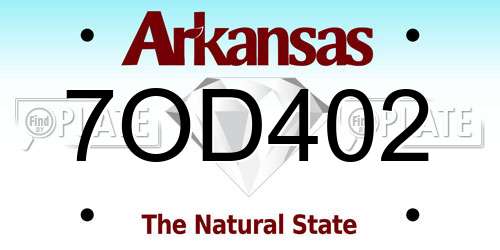 7OD402 Arkansas License Plate